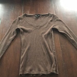 Victoria's Secret Moda brwn ribbed lg sleeve sm